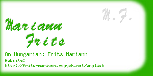 mariann frits business card